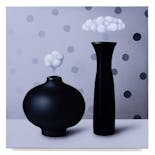 black pots and cloud / gray